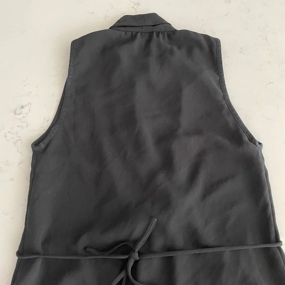 Aritzia Wilfred Sabine Sleeveless Faux Wrap Mini Dress w Pockets Black Sz XS - Picture 8 of 11